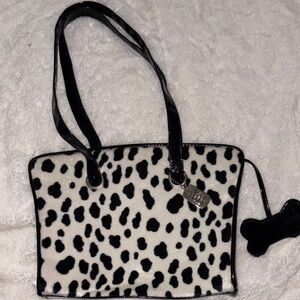 Disneys 101 Dalmatians black and White Tote furry  Bag/purse#soft #nwt#Disney!